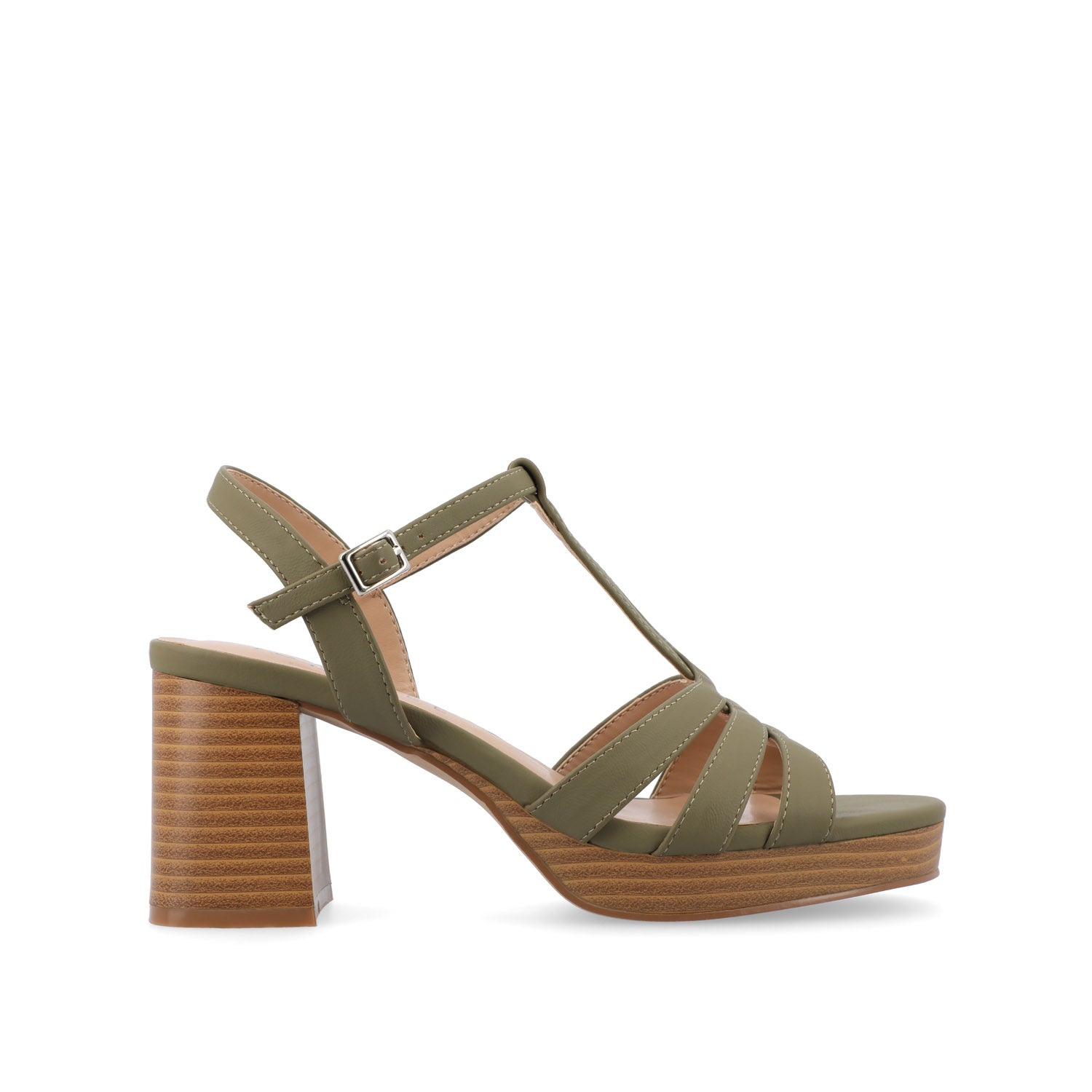 ALYCE HEELED SANDALS IN FAUX SUEDE - Green