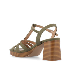 ALYCE HEELED SANDALS IN FAUX SUEDE - Green