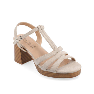 ALYCE HEELED SANDALS IN FAUX SUEDE - Grey