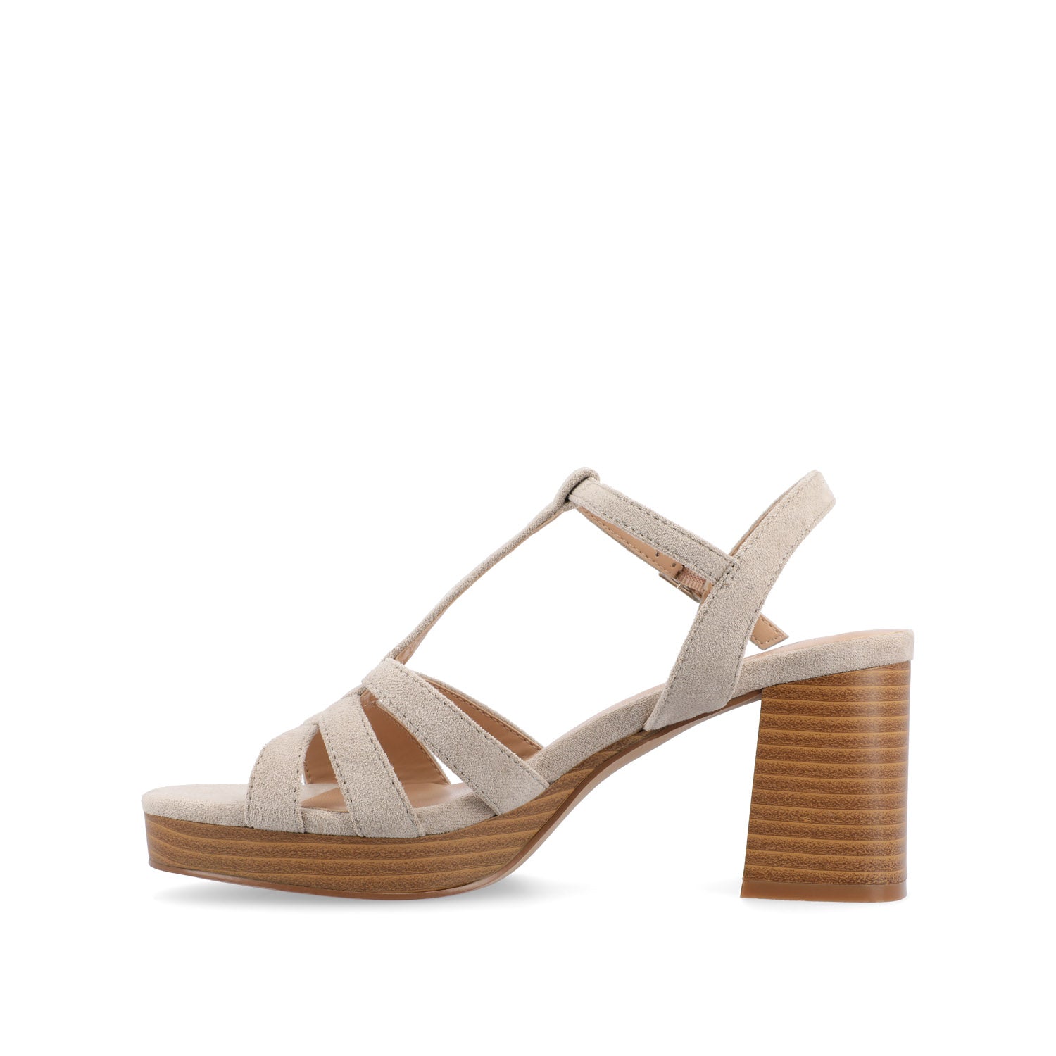 ALYCE HEELED SANDALS IN FAUX SUEDE - Grey