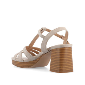 ALYCE HEELED SANDALS IN FAUX SUEDE - Grey