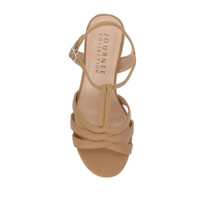 ALYCE HEELED SANDALS IN FAUX SUEDE - Tan