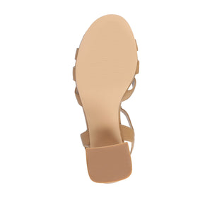 ALYCE HEELED SANDALS IN FAUX SUEDE - Tan