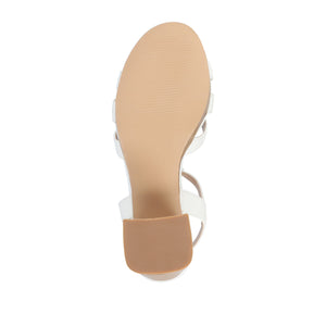 ALYCE HEELED SANDALS IN FAUX SUEDE - White