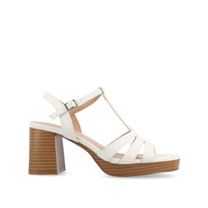 ALYCE HEELED SANDALS IN FAUX SUEDE - White