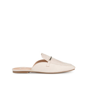 AMEENA MULED LOAFER FLATS IN VEGAN LEATHER - Beige
