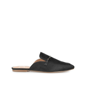 AMEENA MULED LOAFER FLATS IN VEGAN LEATHER - Black
