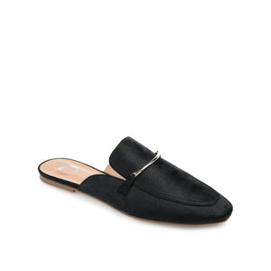 AMEENA MULED LOAFER FLATS IN VEGAN LEATHER - Black