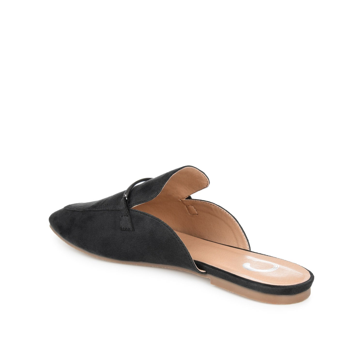 AMEENA MULED LOAFER FLATS IN VEGAN LEATHER - Black