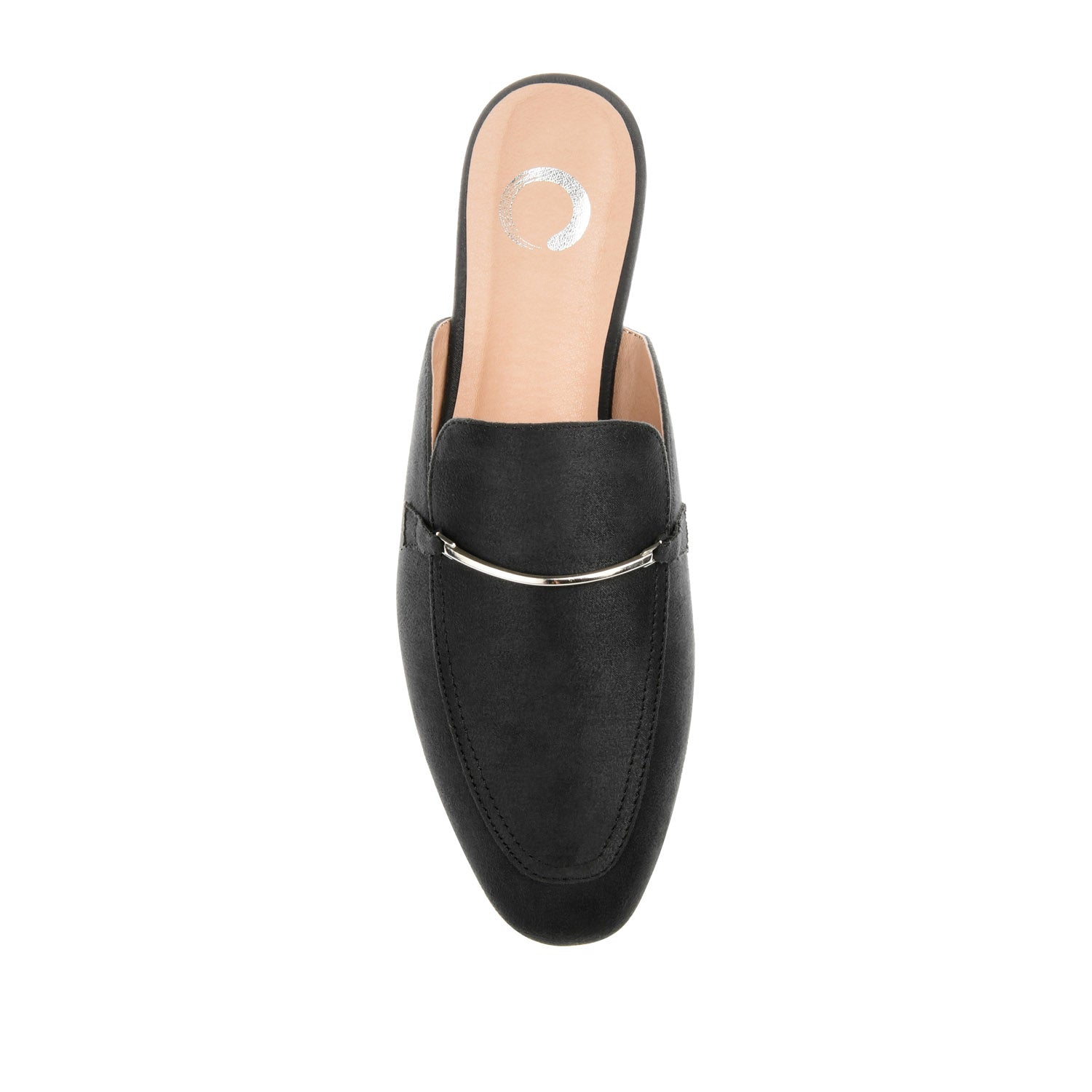 AMEENA MULED LOAFER FLATS IN VEGAN LEATHER - Black