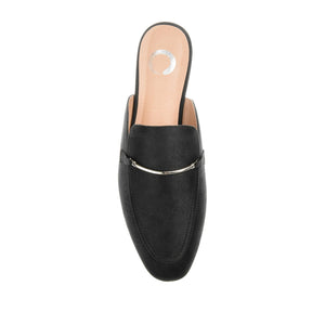 AMEENA MULED LOAFER FLATS IN VEGAN LEATHER - Black