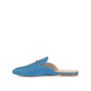 AMEENA MULED LOAFER FLATS IN VEGAN LEATHER - Blue