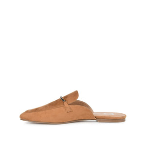 AMEENA MULED LOAFER FLATS IN VEGAN LEATHER - Tan