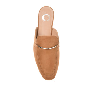AMEENA MULED LOAFER FLATS IN VEGAN LEATHER - Tan