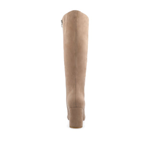 AMEYLIA KNEE-HIGH BOOTS - Beige Faux Suede