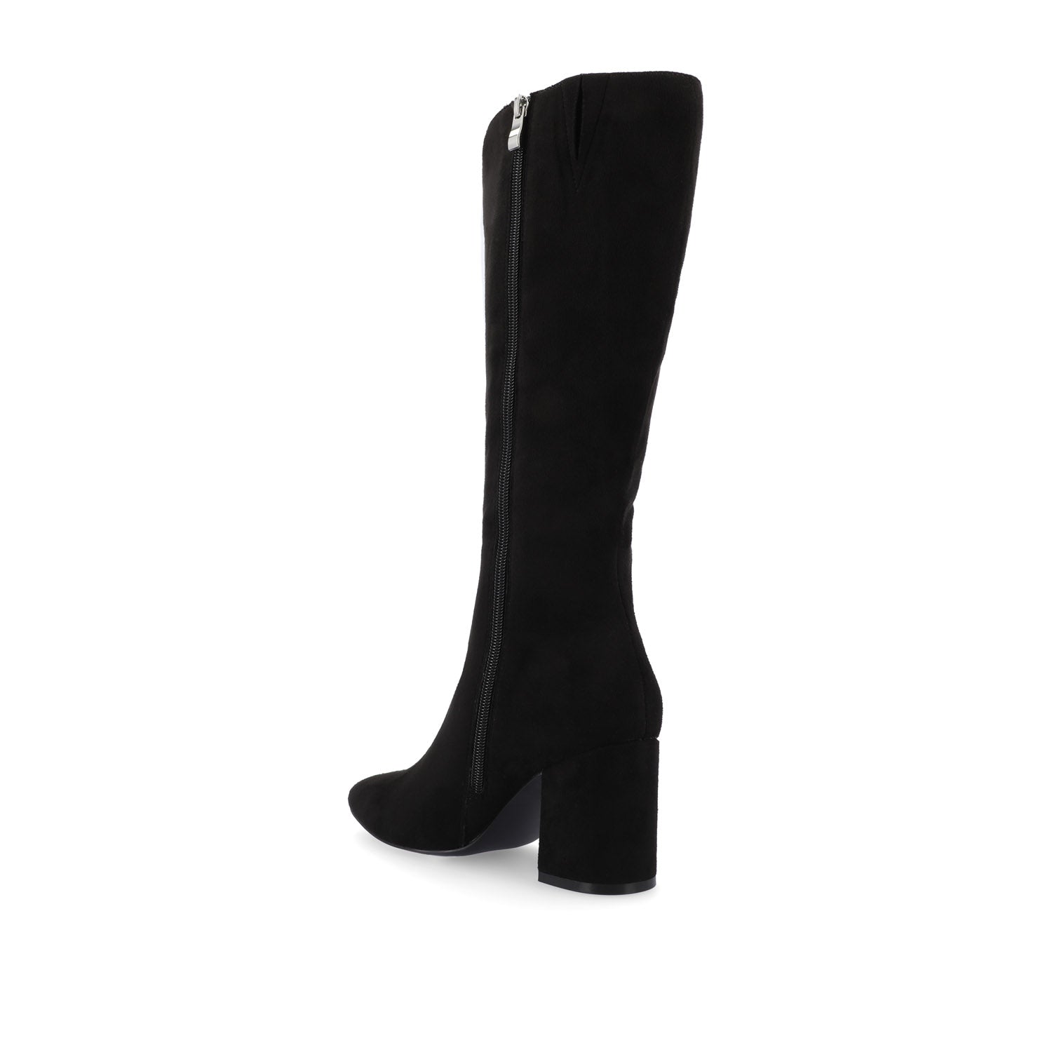 AMEYLIA KNEE-HIGH BOOTS - Black Faux Suede
