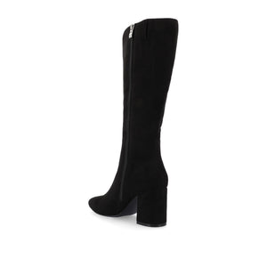 AMEYLIA KNEE-HIGH BOOTS - Black Faux Suede