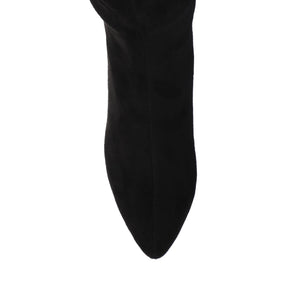 AMEYLIA KNEE-HIGH BOOTS - Black Faux Suede