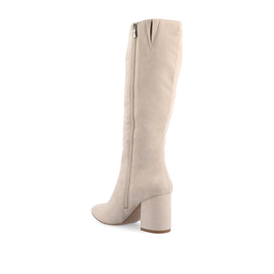 AMEYLIA KNEE-HIGH BOOTS - Bone Faux Suede