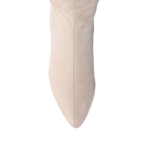 AMEYLIA KNEE-HIGH BOOTS - Bone Faux Suede