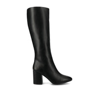 AMEYLIA VEGAN LEATHER KNEE-HIGH BOOTS - Black PU