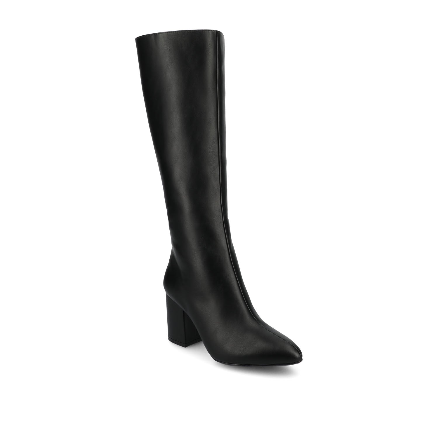 AMEYLIA VEGAN LEATHER KNEE-HIGH BOOTS - Black PU