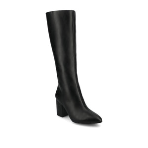 AMEYLIA VEGAN LEATHER KNEE-HIGH BOOTS - Black PU