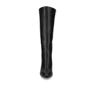 AMEYLIA KNEE-HIGH BOOTS IN EXTRA WIDE CALF - Black PU