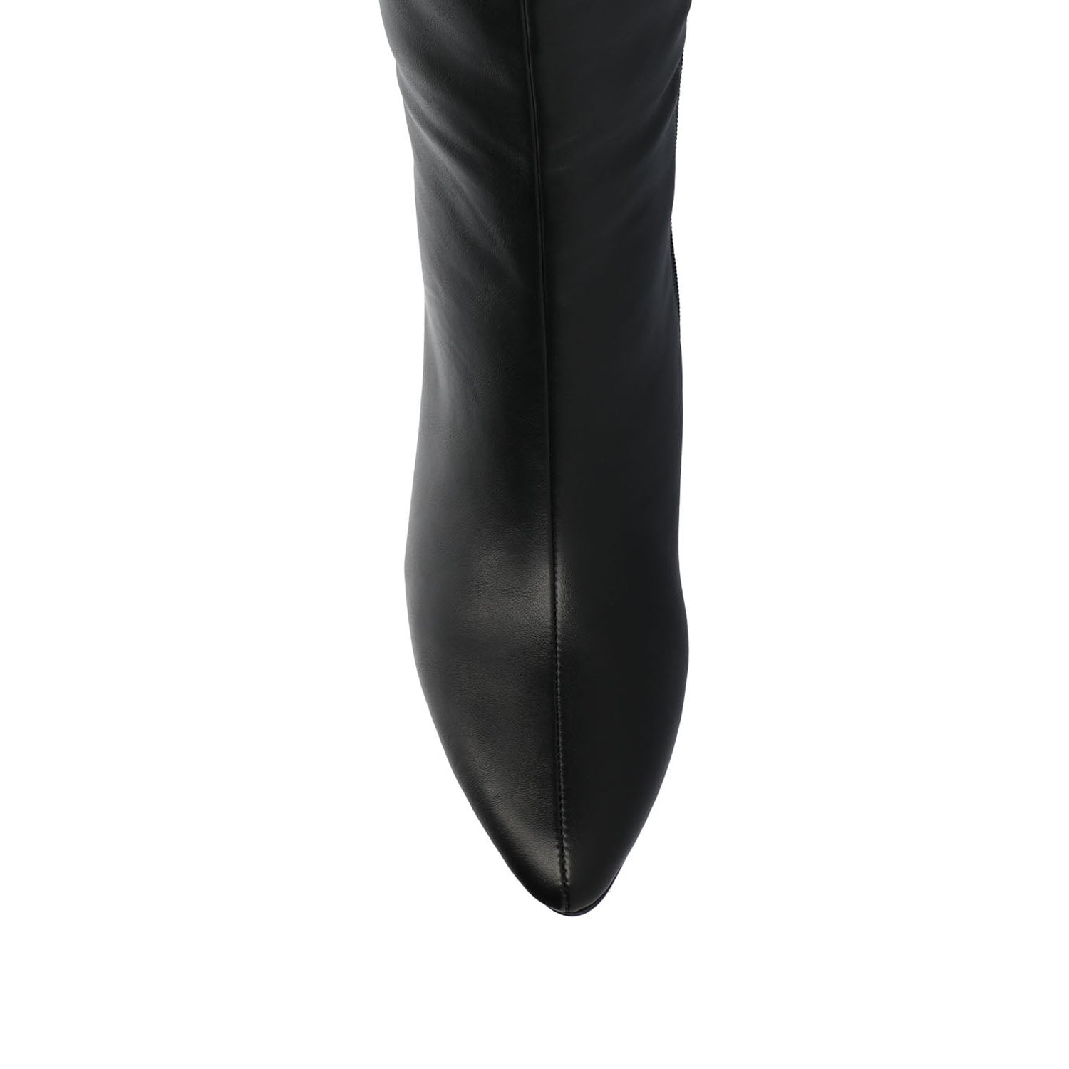 AMEYLIA VEGAN LEATHER KNEE-HIGH BOOTS IN WIDE CALF - Black PU