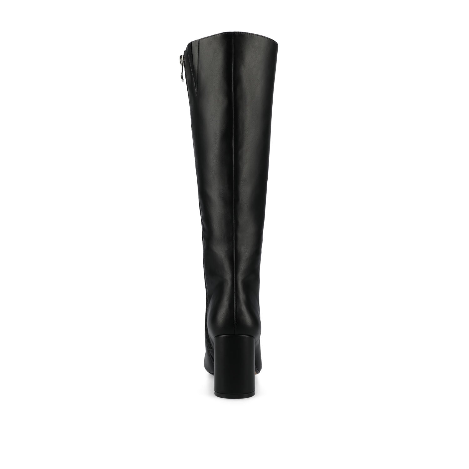 AMEYLIA VEGAN LEATHER KNEE-HIGH BOOTS IN WIDE CALF - Black PU