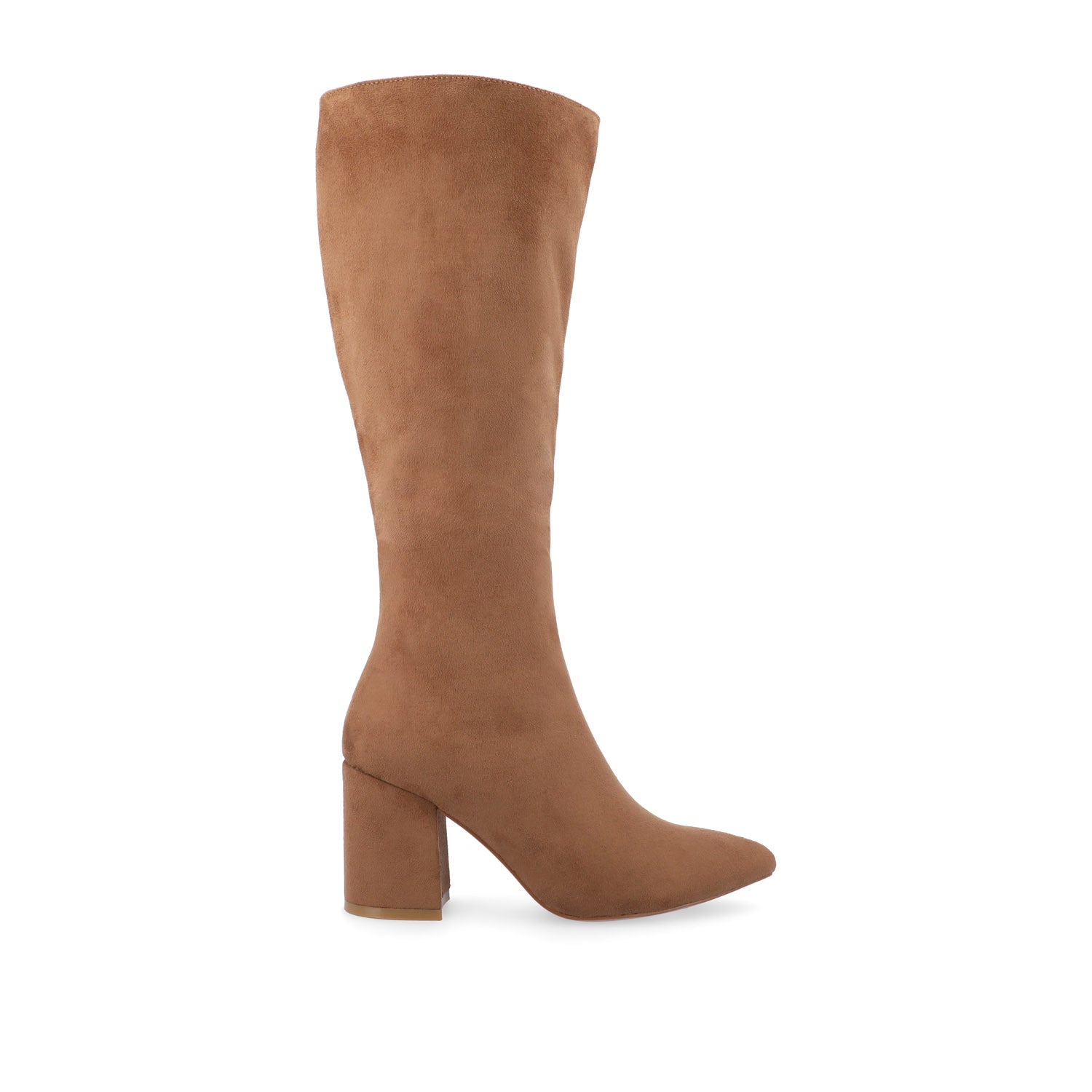 AMEYLIA KNEE-HIGH BOOTS - Tan Faux Suede