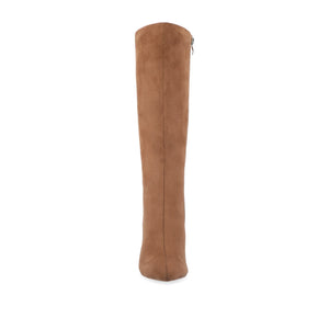 AMEYLIA KNEE-HIGH BOOTS - Tan Faux Suede