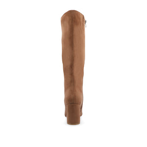AMEYLIA KNEE-HIGH BOOTS - Tan Faux Suede
