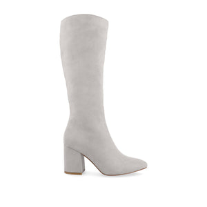 AMEYLIA KNEE-HIGH BOOTS - Grey Faux Suede