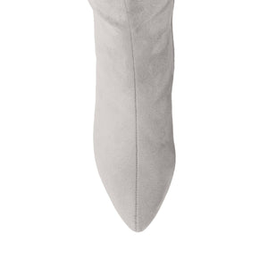 AMEYLIA KNEE-HIGH BOOTS - Grey Faux Suede