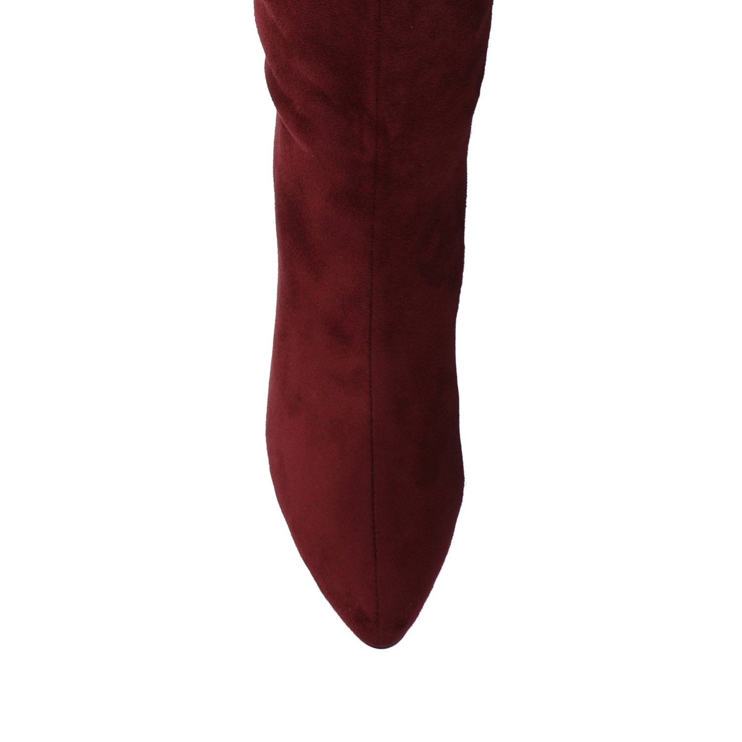 AMEYLIA KNEE-HIGH BOOTS IN WIDE CALF - Oxblood Faux Suede