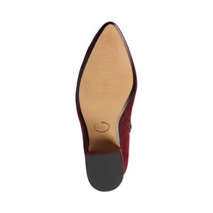 AMEYLIA KNEE-HIGH BOOTS IN WIDE CALF - Oxblood Faux Suede