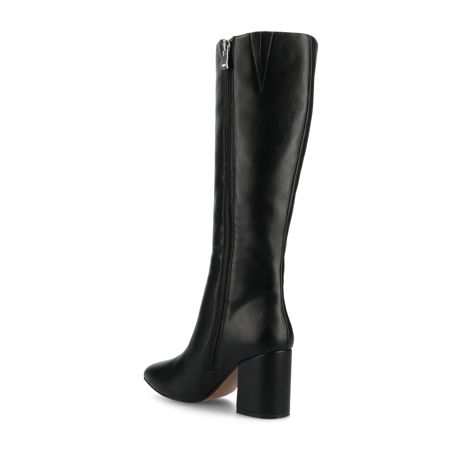 AMEYLIA VEGAN LEATHER KNEE-HIGH BOOTS IN WIDE WIDTH & CALF - Black PU