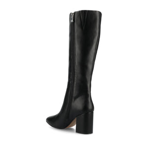 AMEYLIA VEGAN LEATHER KNEE-HIGH BOOTS IN WIDE WIDTH & CALF - Black PU