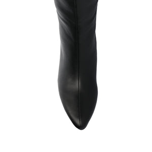 AMEYLIA VEGAN LEATHER KNEE-HIGH BOOTS IN WIDE WIDTH & CALF - Black PU