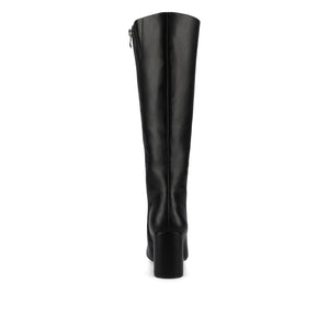 AMEYLIA VEGAN LEATHER KNEE-HIGH BOOTS IN WIDE WIDTH & CALF - Black PU