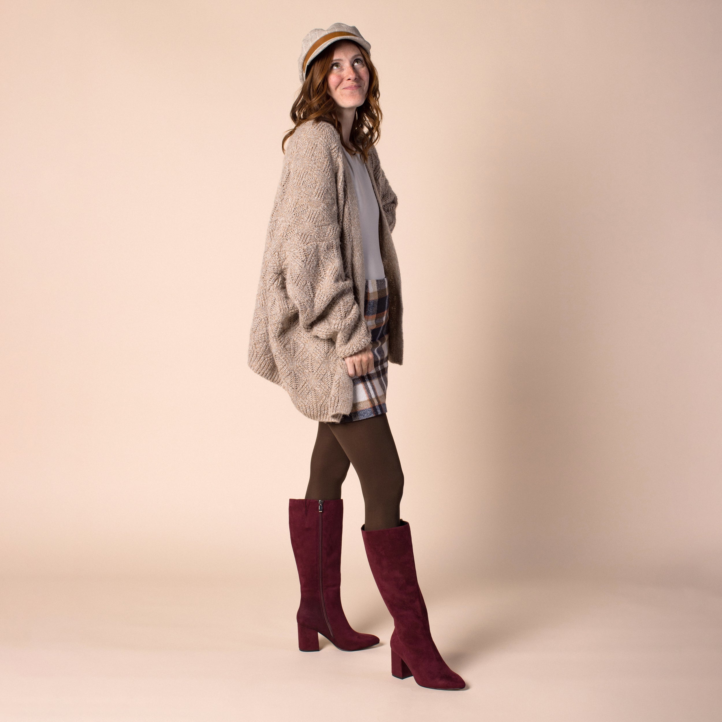 AMEYLIA VEGAN LEATHER KNEE-HIGH BOOTS IN WIDE WIDTH & CALF - Black PU