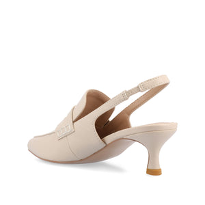 AMORY KITTEN HEEL LOAFERS IN VEGAN LEATHER - Beige