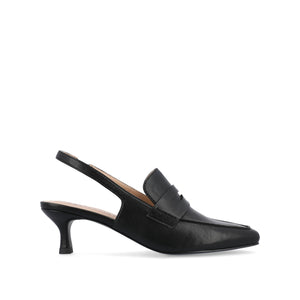 AMORY KITTEN HEEL LOAFERS IN VEGAN LEATHER IN WIDE - Black
