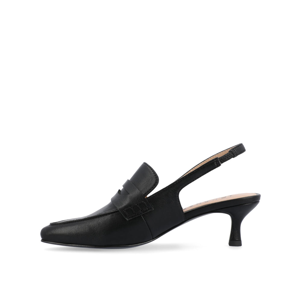 AMORY KITTEN HEEL LOAFERS IN FAUX LEATHER