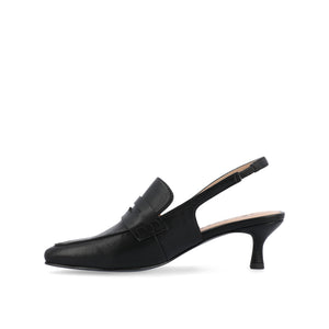 AMORY KITTEN HEEL LOAFERS IN FAUX LEATHER IN WIDE