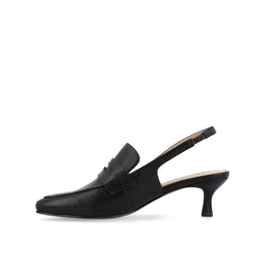 AMORY KITTEN HEEL LOAFERS IN VEGAN LEATHER - Black