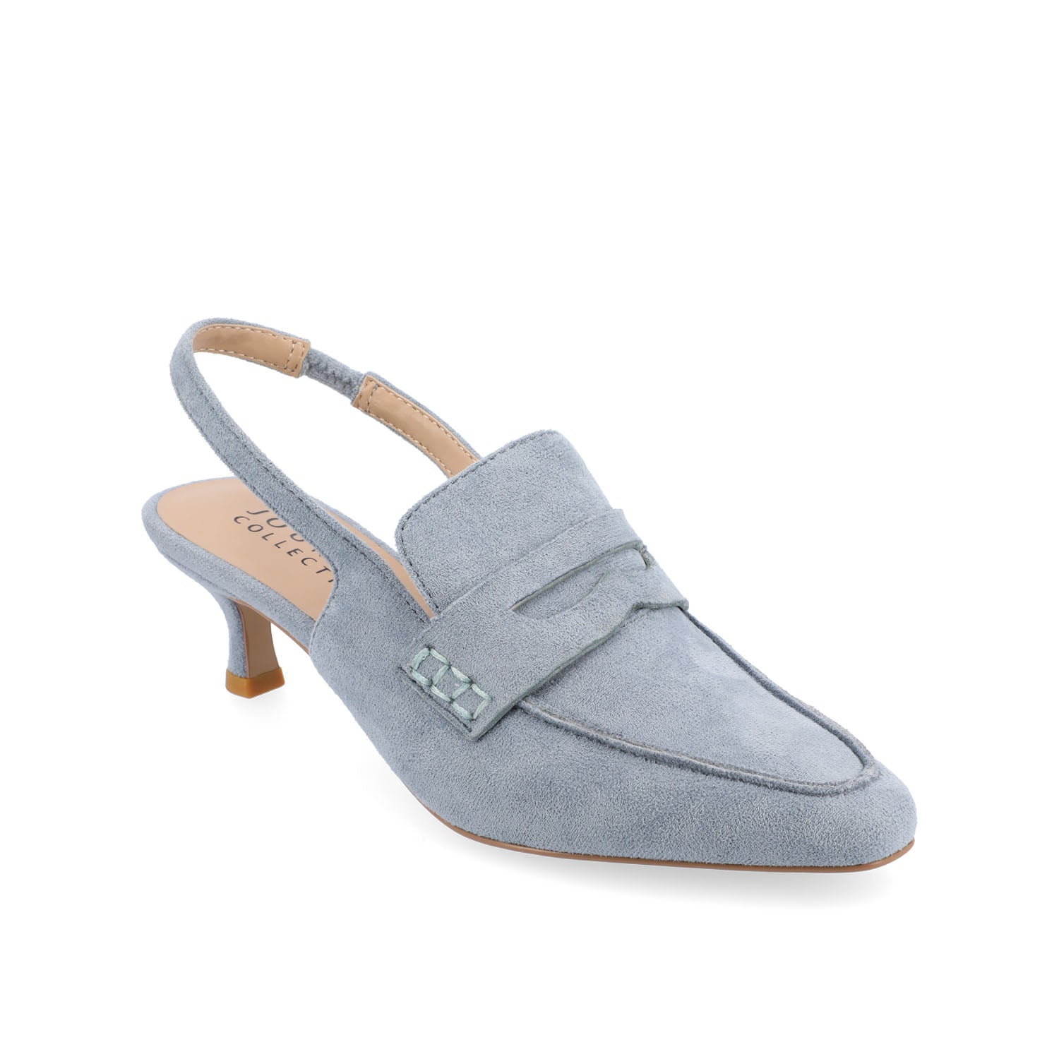 AMORY KITTEN HEEL LOAFERS IN VEGAN LEATHER - Blue