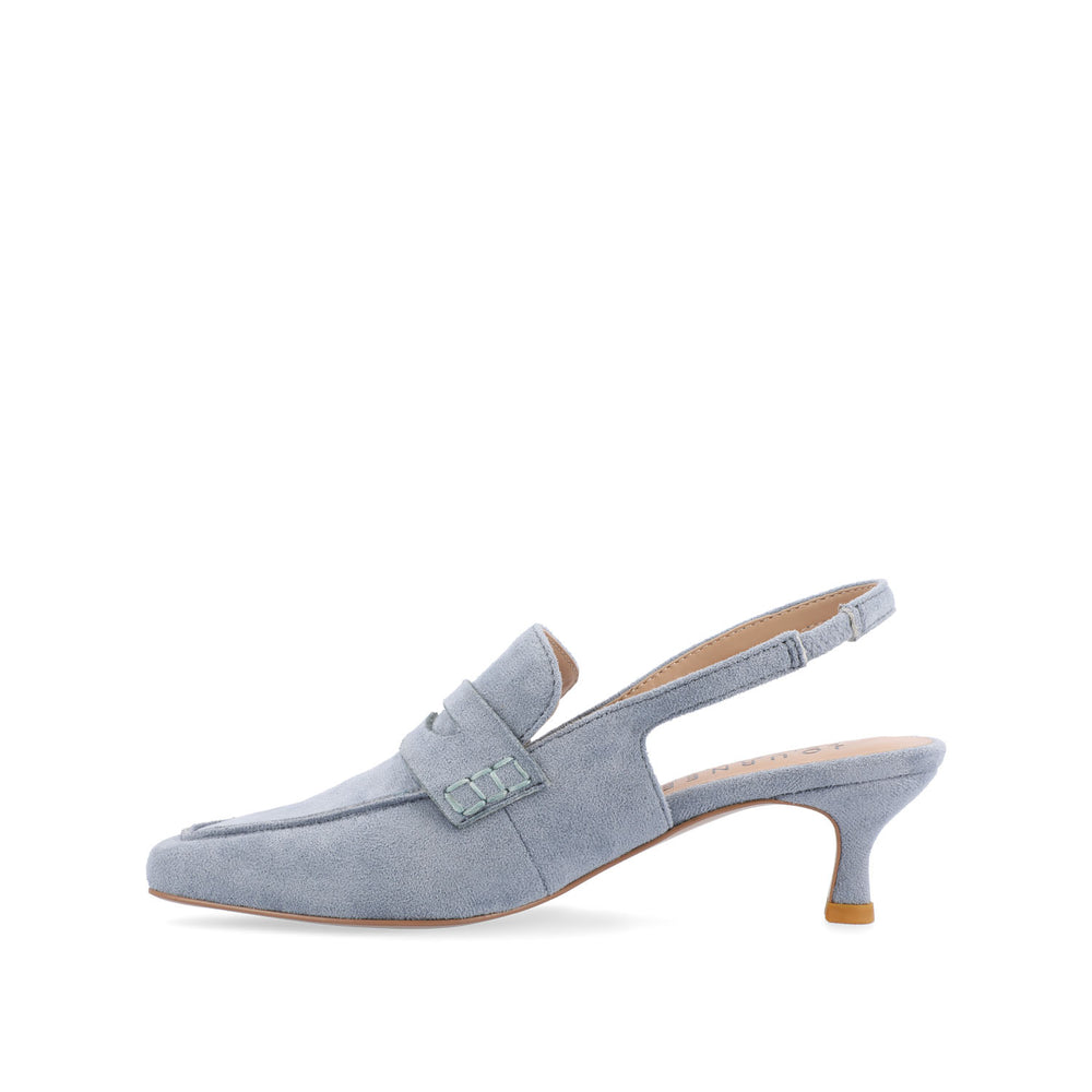 AMORY KITTEN HEEL LOAFERS IN FAUX LEATHER