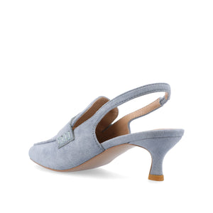 AMORY KITTEN HEEL LOAFERS IN VEGAN LEATHER - Blue